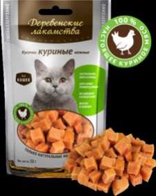 Деревенские лакомства для кошек Кусочки куриные