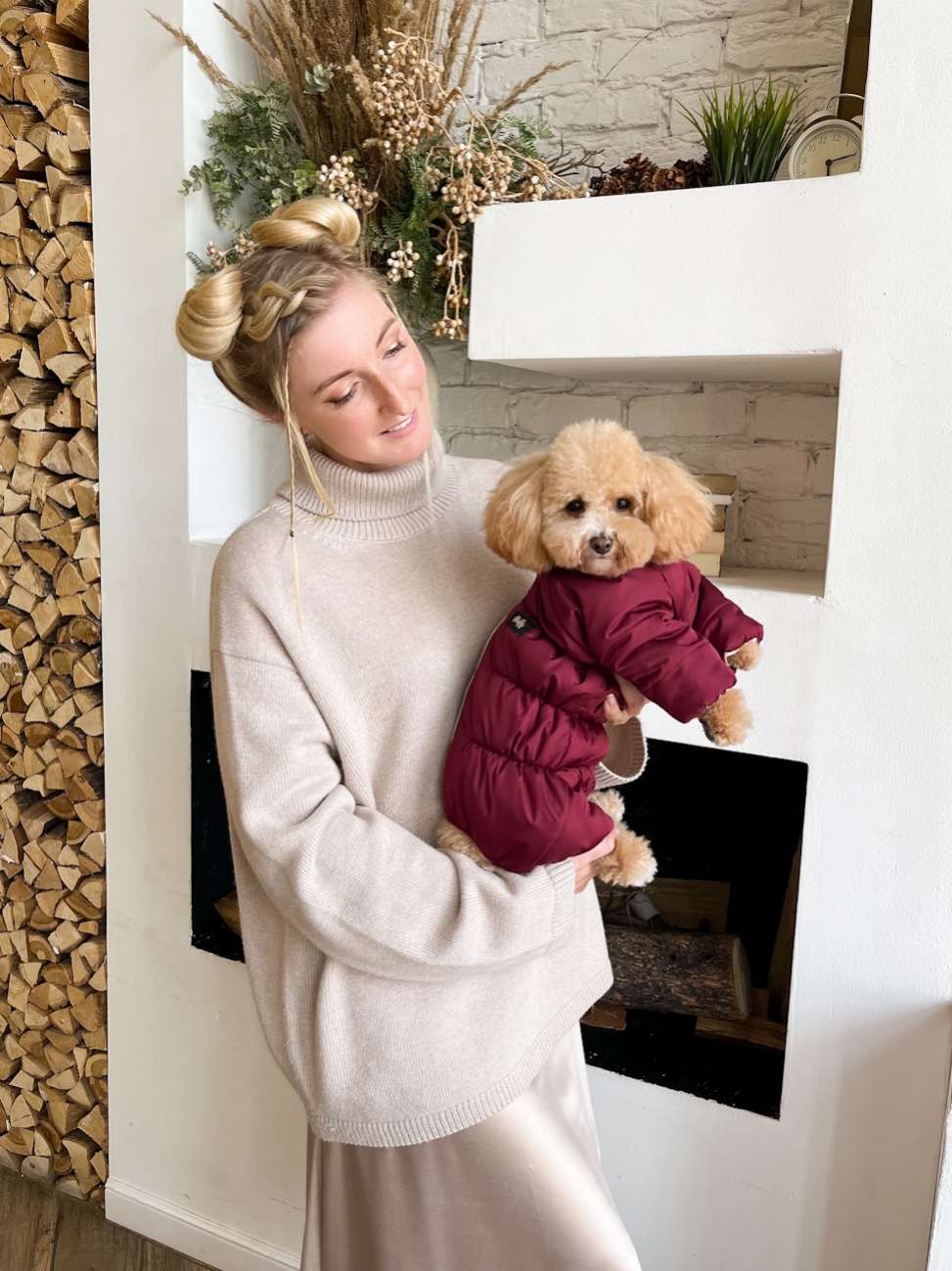 Зимний комбинезон для собак Puffy Норд Бордовый