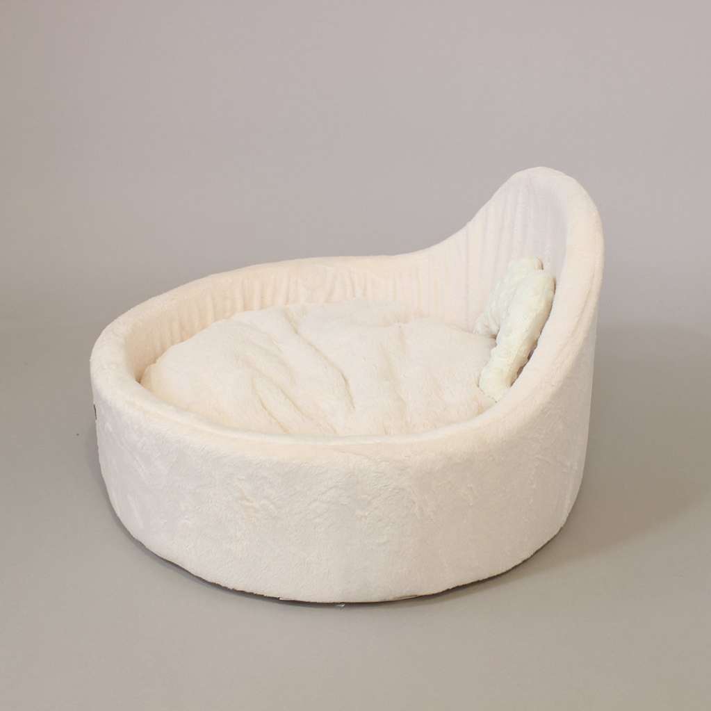 [Лежак] Лежанка для собак со спинкой Puffy Милк