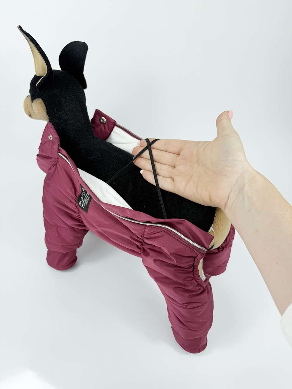 Зимняя обувь для собак Подтяжки Бургунди