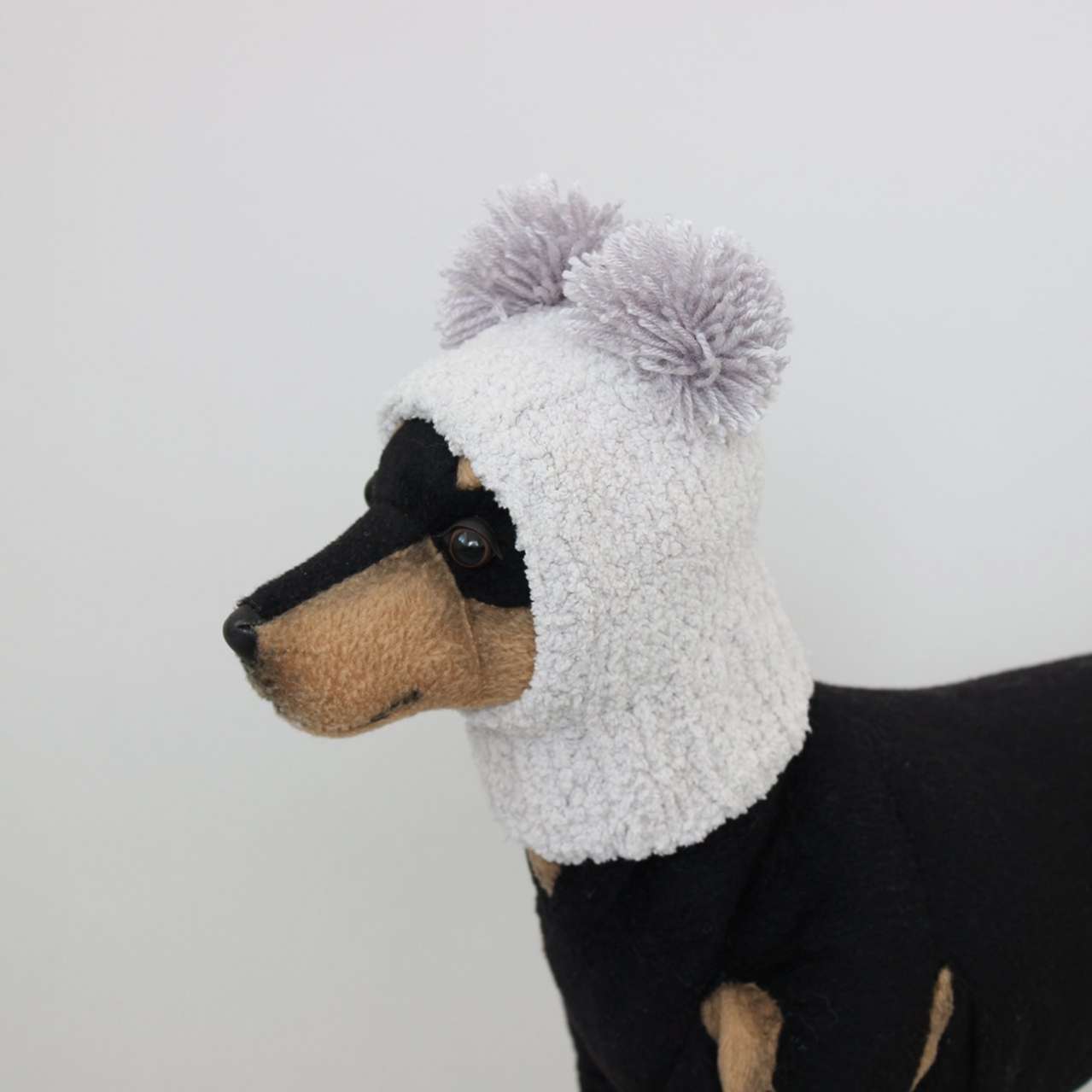 Вязаная шапка для собаки капор с закрытыми ушами Puffy Бэмби