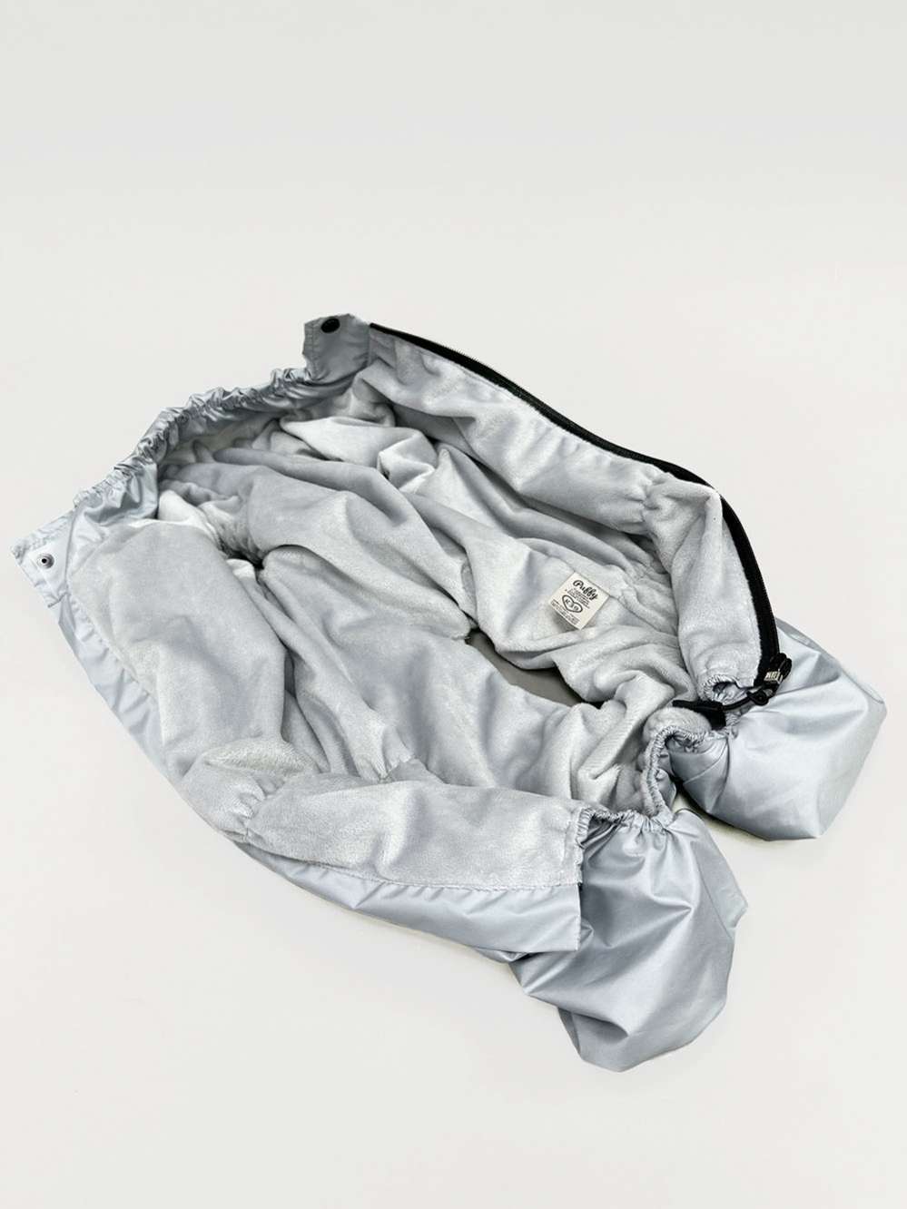 Утепленный дождевик Puffy Норд для такс и корги серый