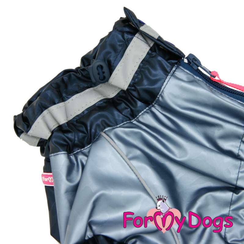 Дождевик для таксы и корги ForMyDogs Металлик