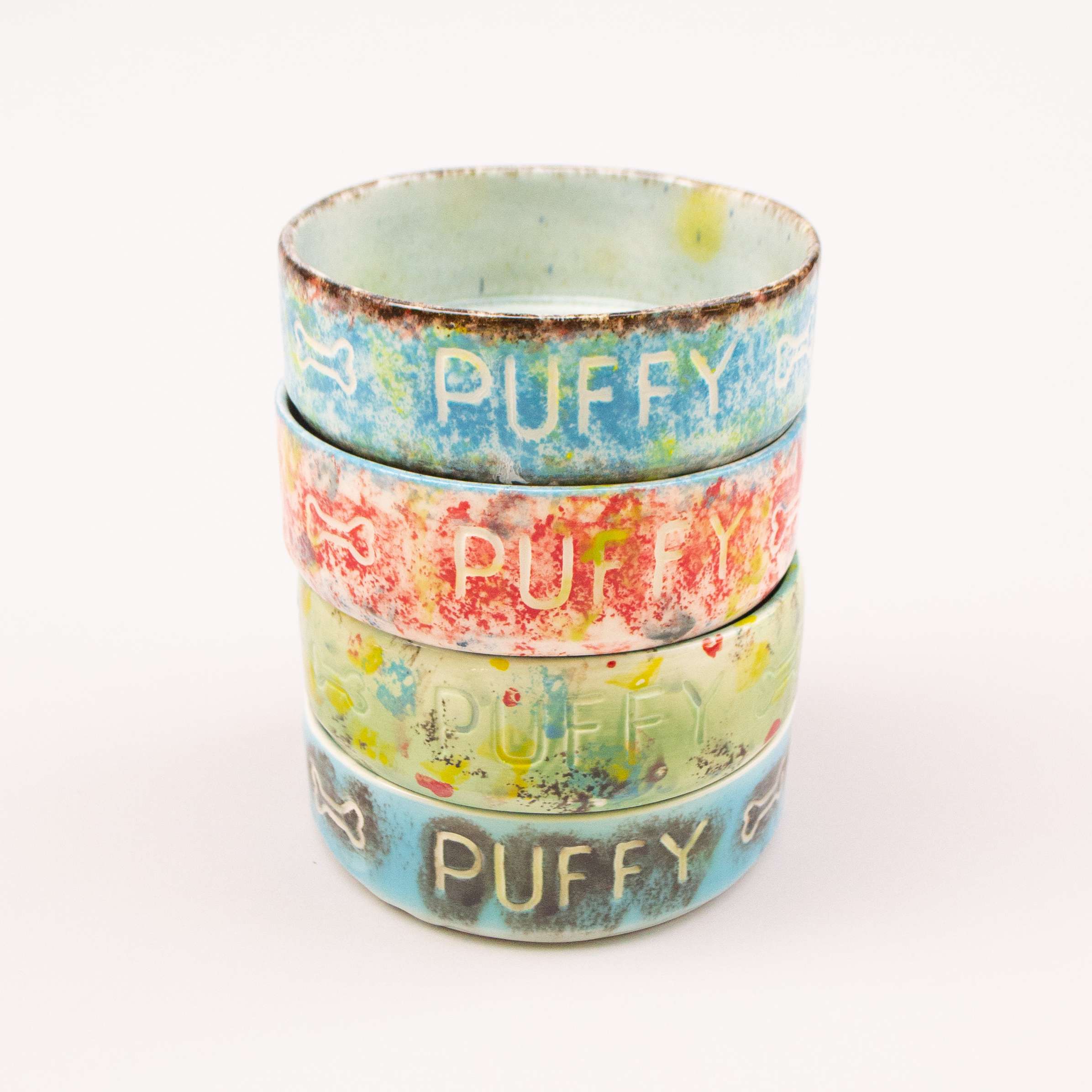 Миска для собак фарфоровая для собак Puffy Брызги краски