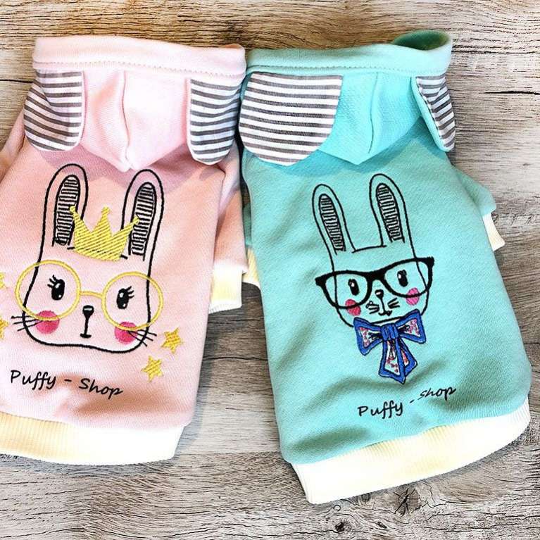 Толстовка для собак с капюшоном Puffy Bunny