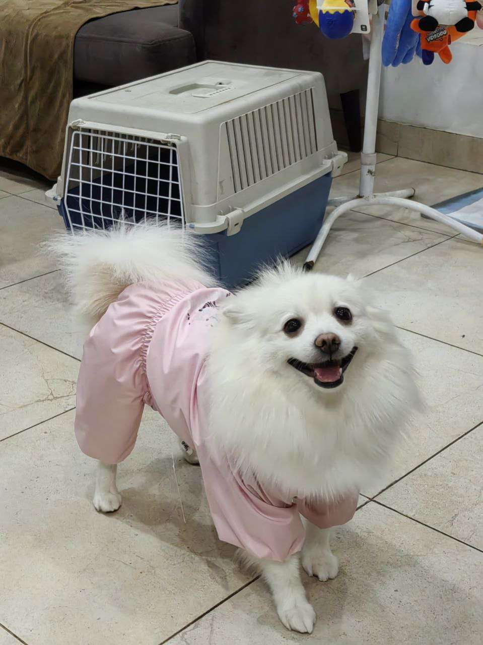 Дождевик Puffy шоколад нежно-розовый