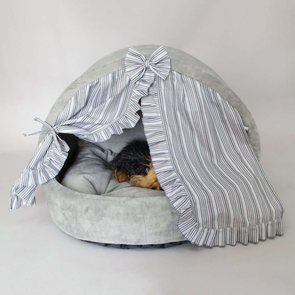 Домик для собаки со шторками Puffy Пепел