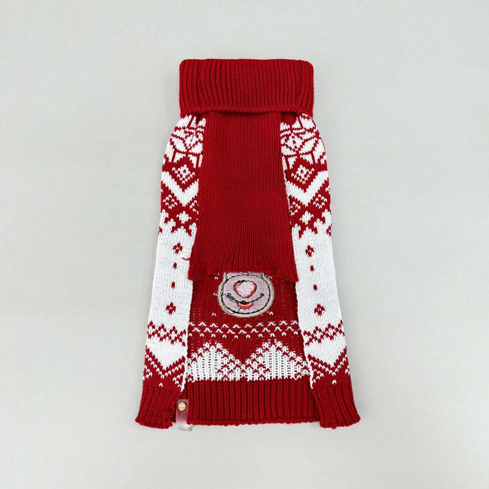 Шерстяной свитер Новогодний Олень Красный