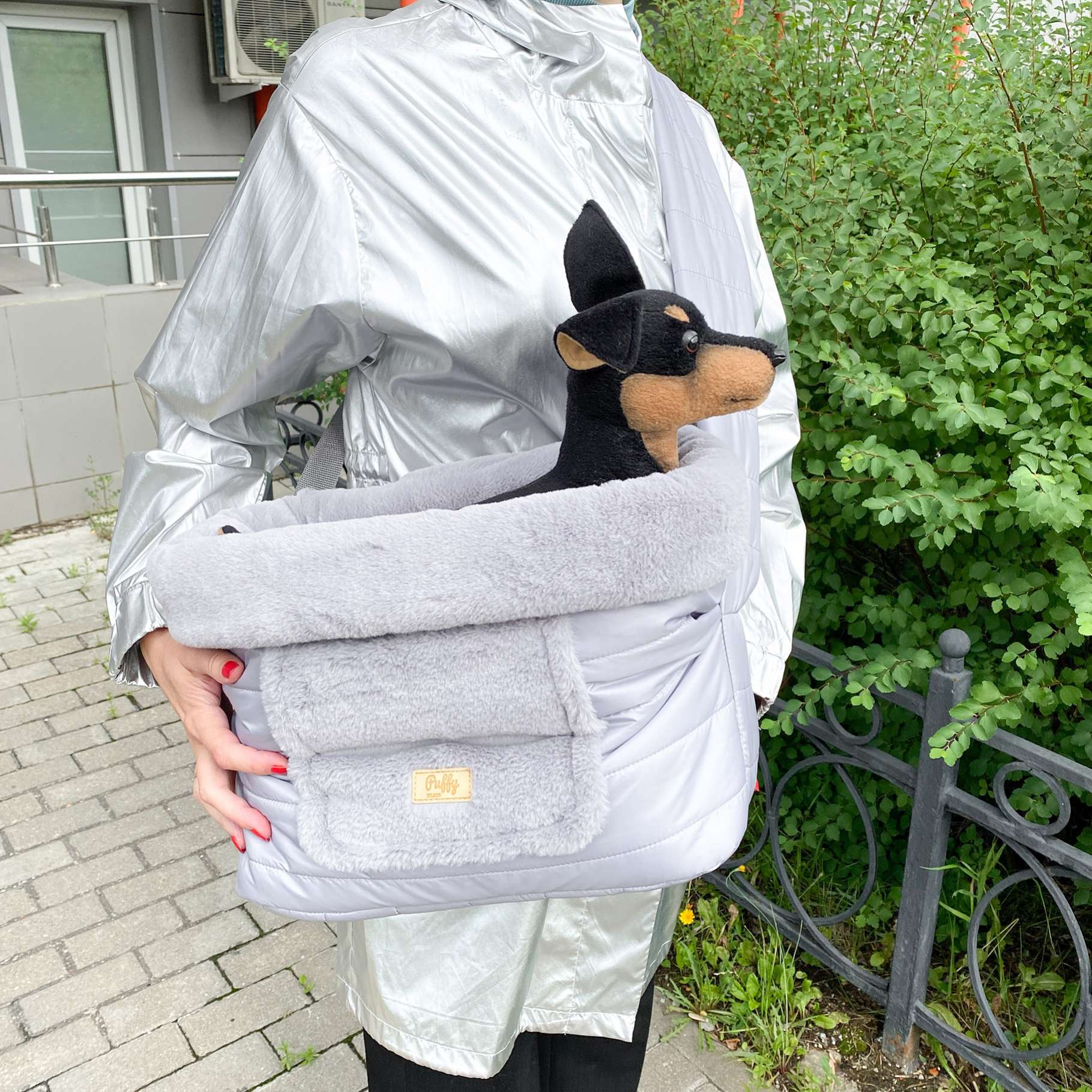 Сумка-мешок для собак Puffy Уют с регулятором серая