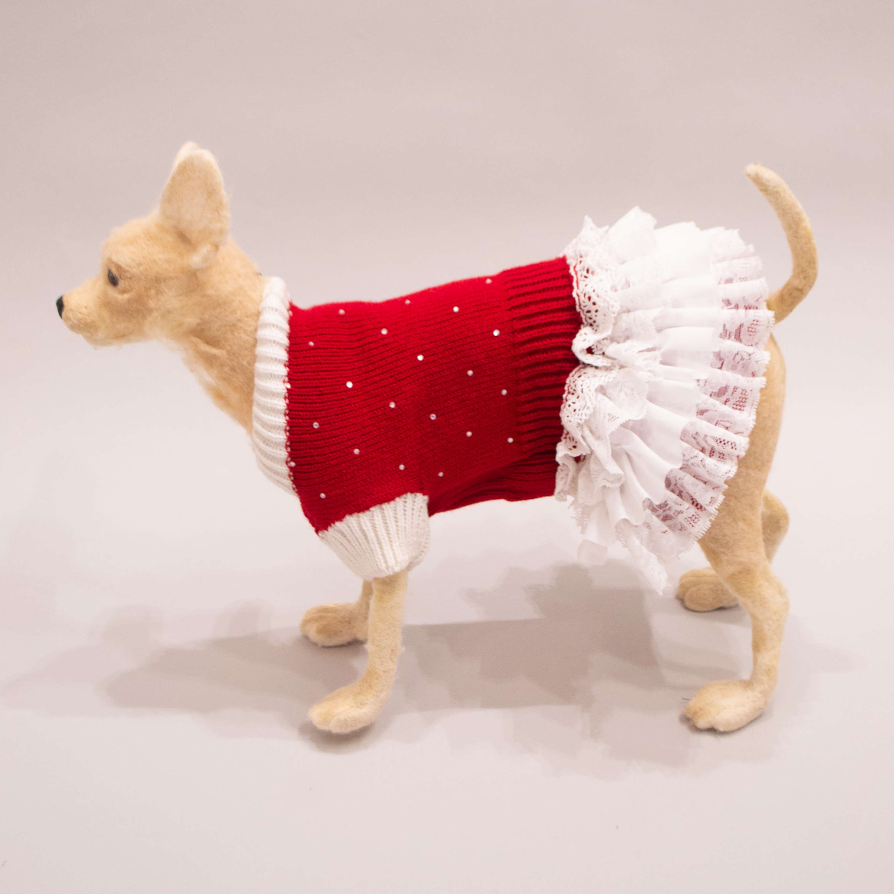 Шерстянное платье для собак Puffy Скарлет