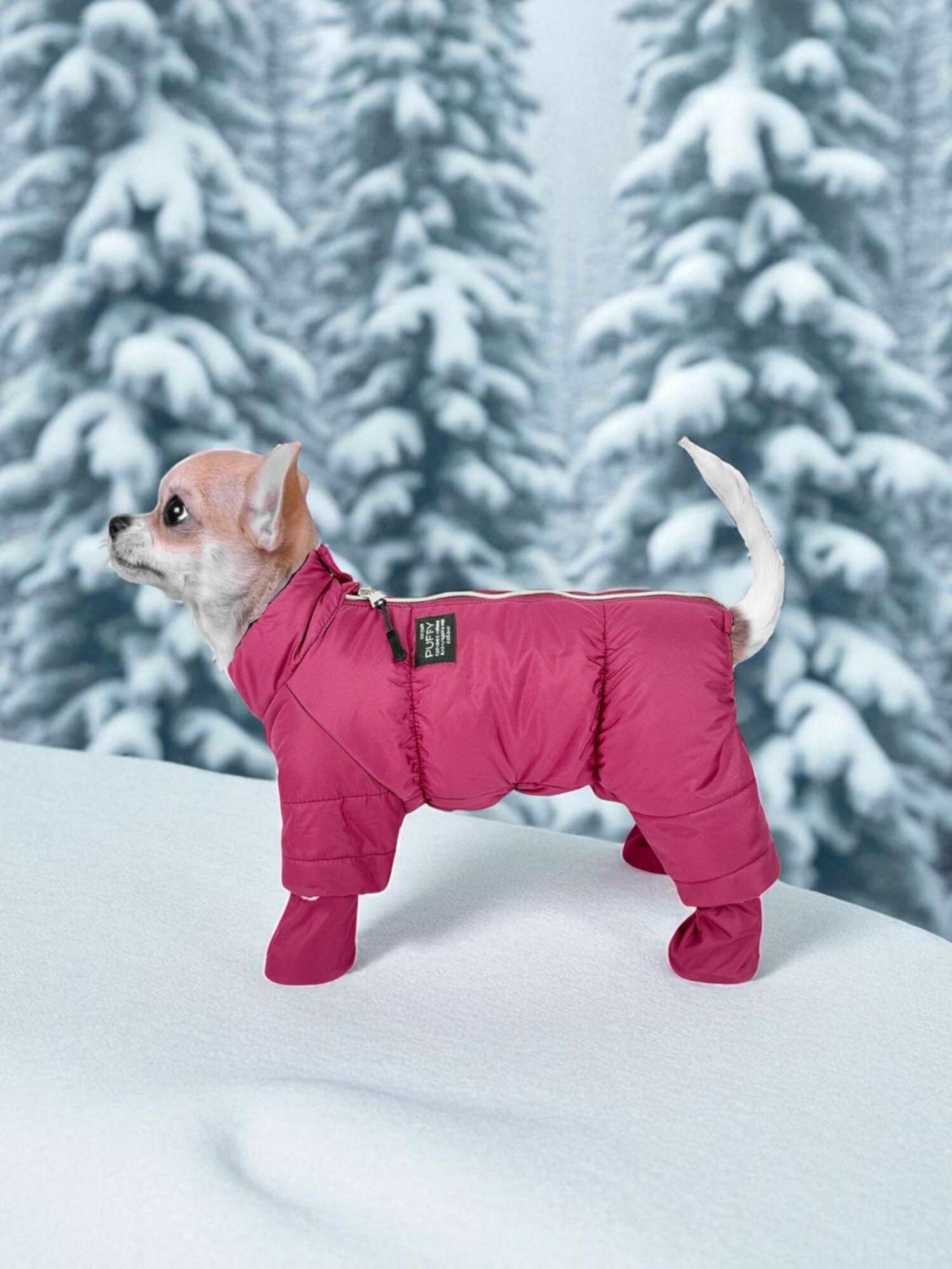 Зимняя обувь для собак Подтяжки Бургунди