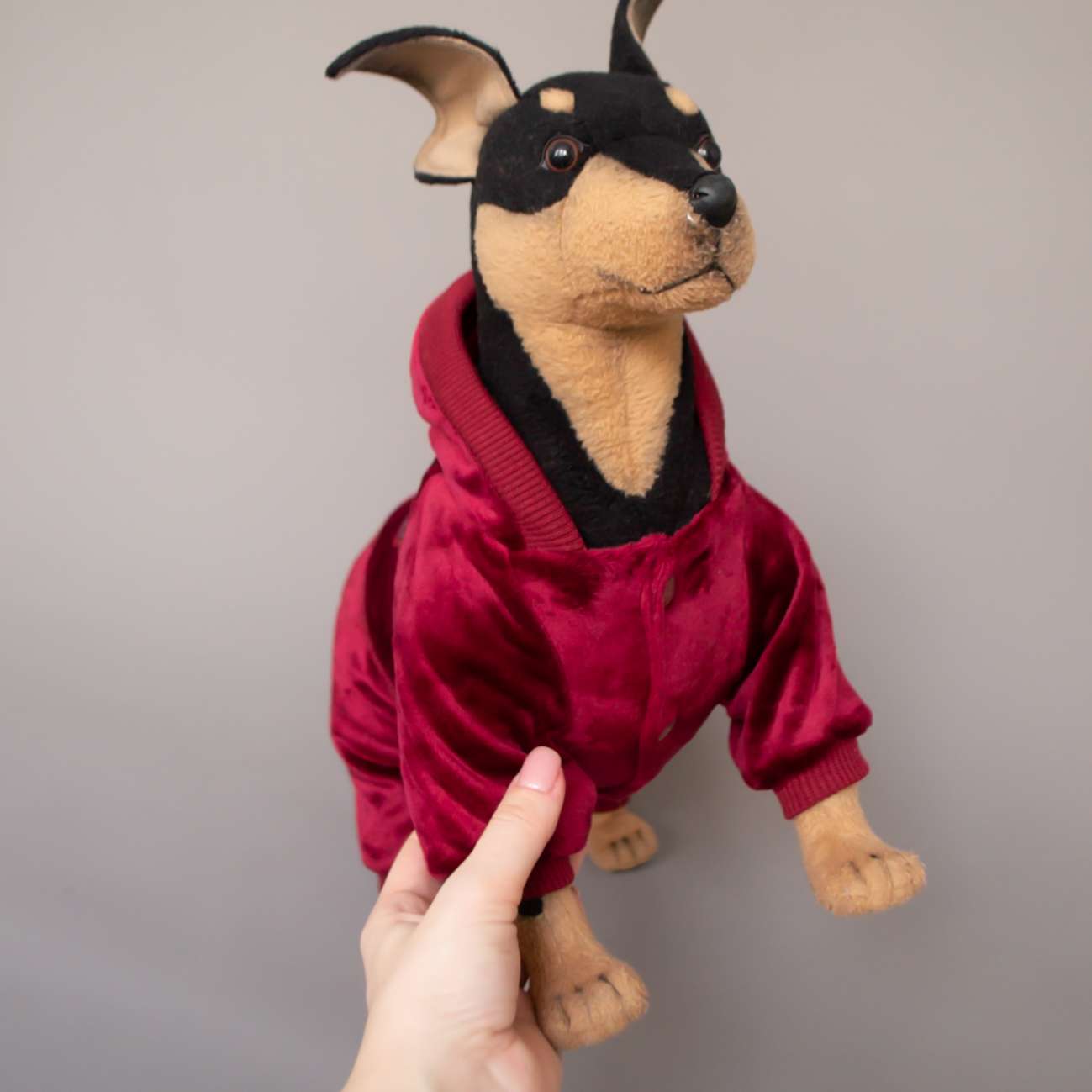 Костюм для собак утепленный велюровый ForMyDogs Махагон