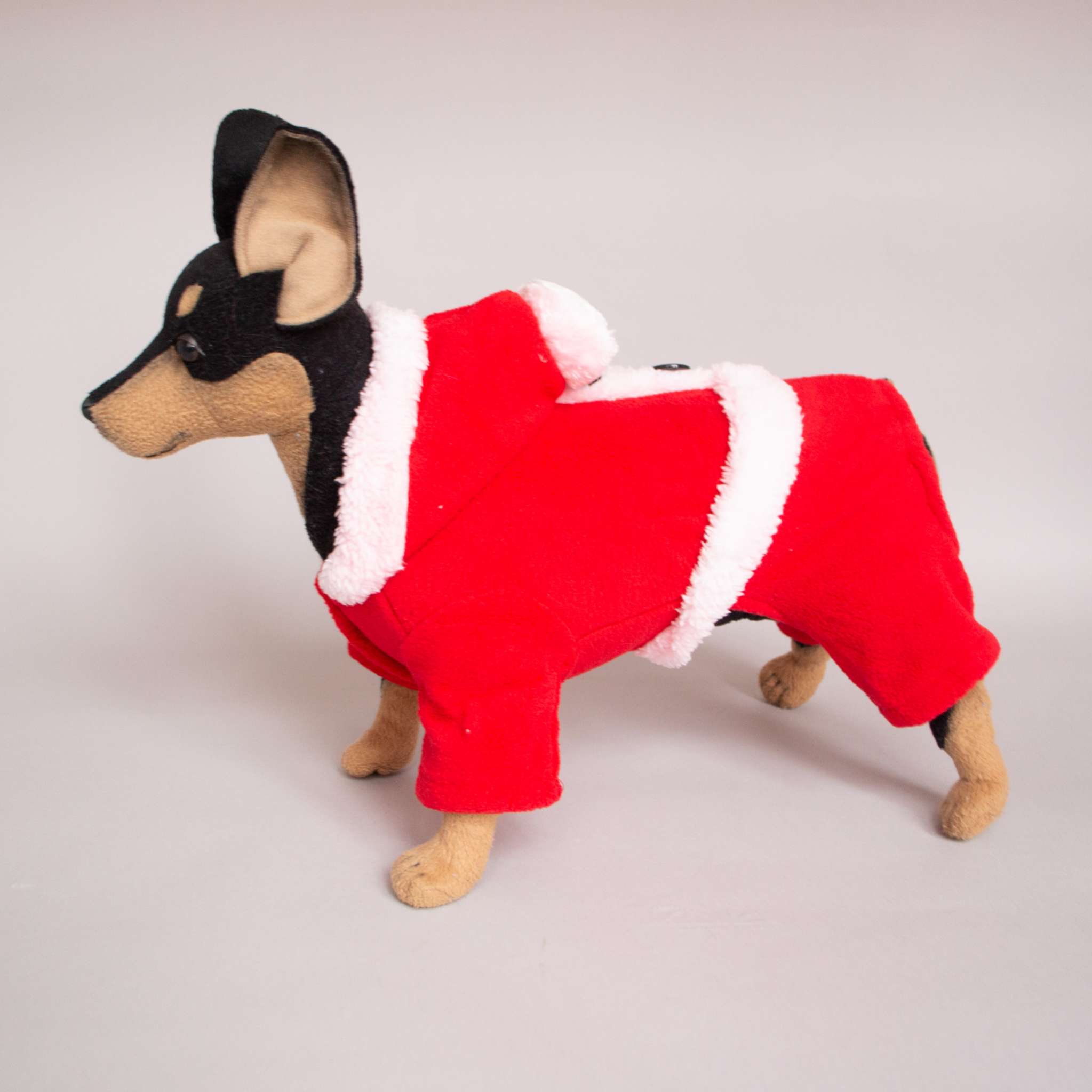 Новогодний флисовый костюм «Санта»» для собаки (шапочка и шарфик)