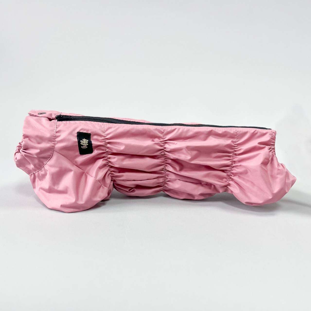 Дождевик для таксы и корги утепленный Puffy Норд пудровый