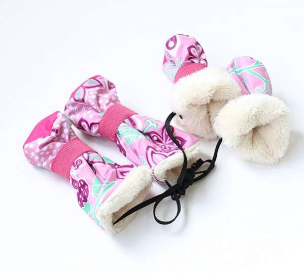 Зимняя обувь для собак Подтяжки Малина