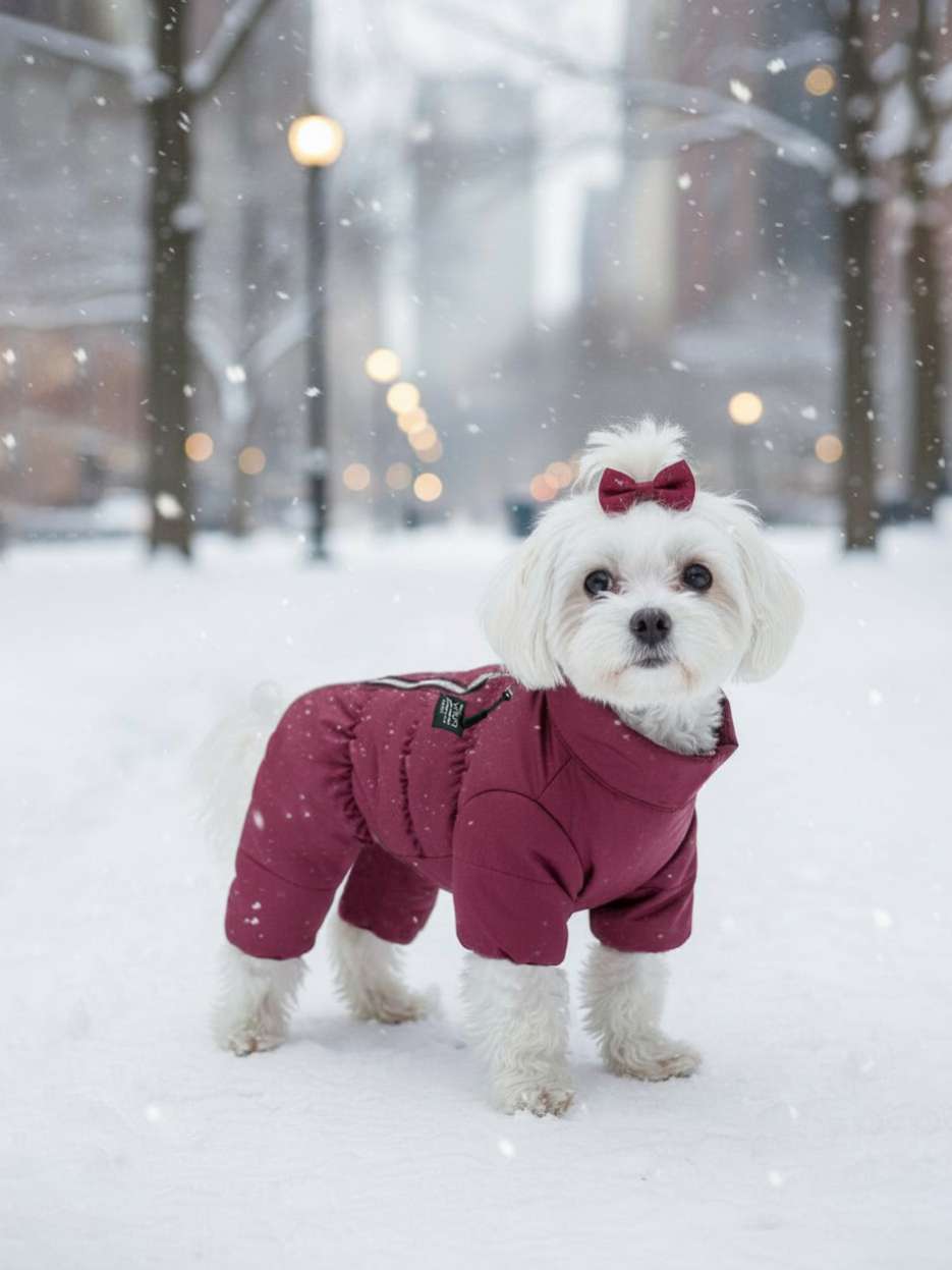Зимний комбинезон для собак Puffy Норд Бордовый