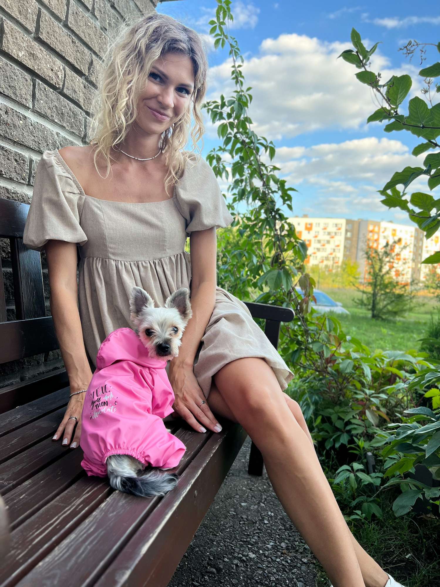 Дождевик для собаки Puffy Шоколад розовый