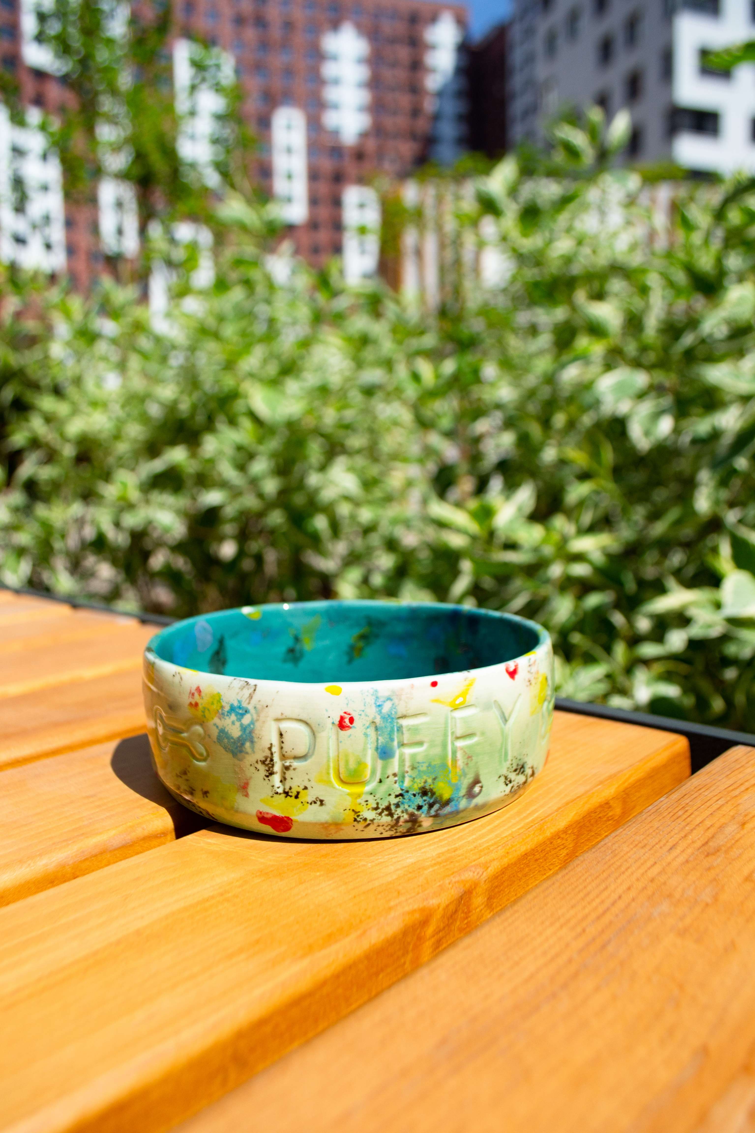 Миска для собак фарфоровая для собак Puffy Брызги краски