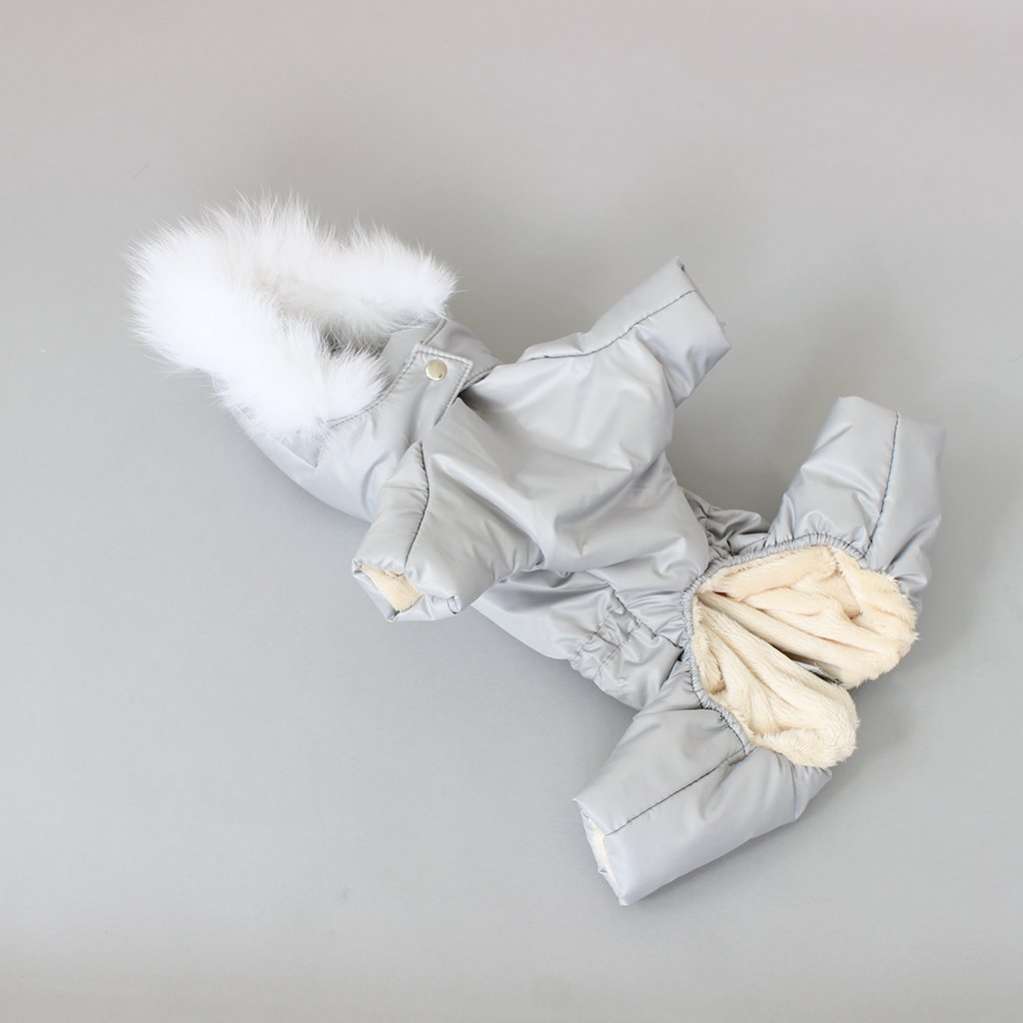 Зимний комбинезон для собак Северное сияние Серебро