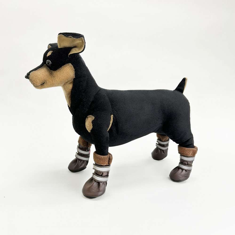 Зимняя обувь для собак ForMyDogs Кожзам Кофе