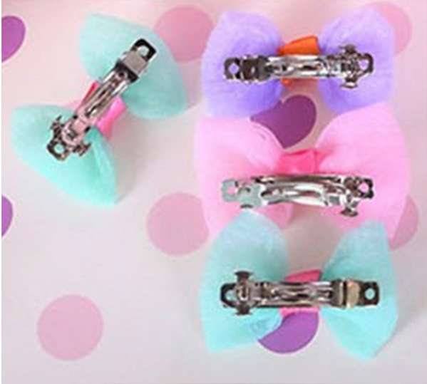 Заколка для собак автомат Бантик шифон