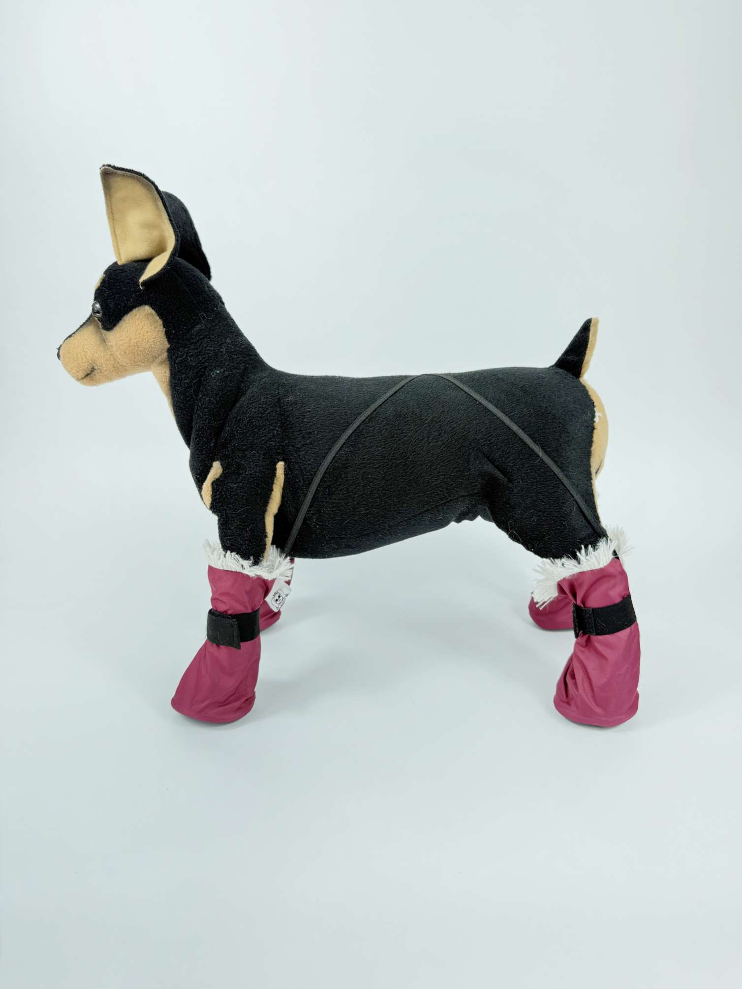 Зимняя обувь для собак Подтяжки Бургунди