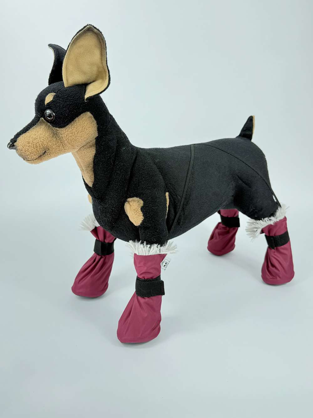 Зимняя обувь для собак Подтяжки Бургунди