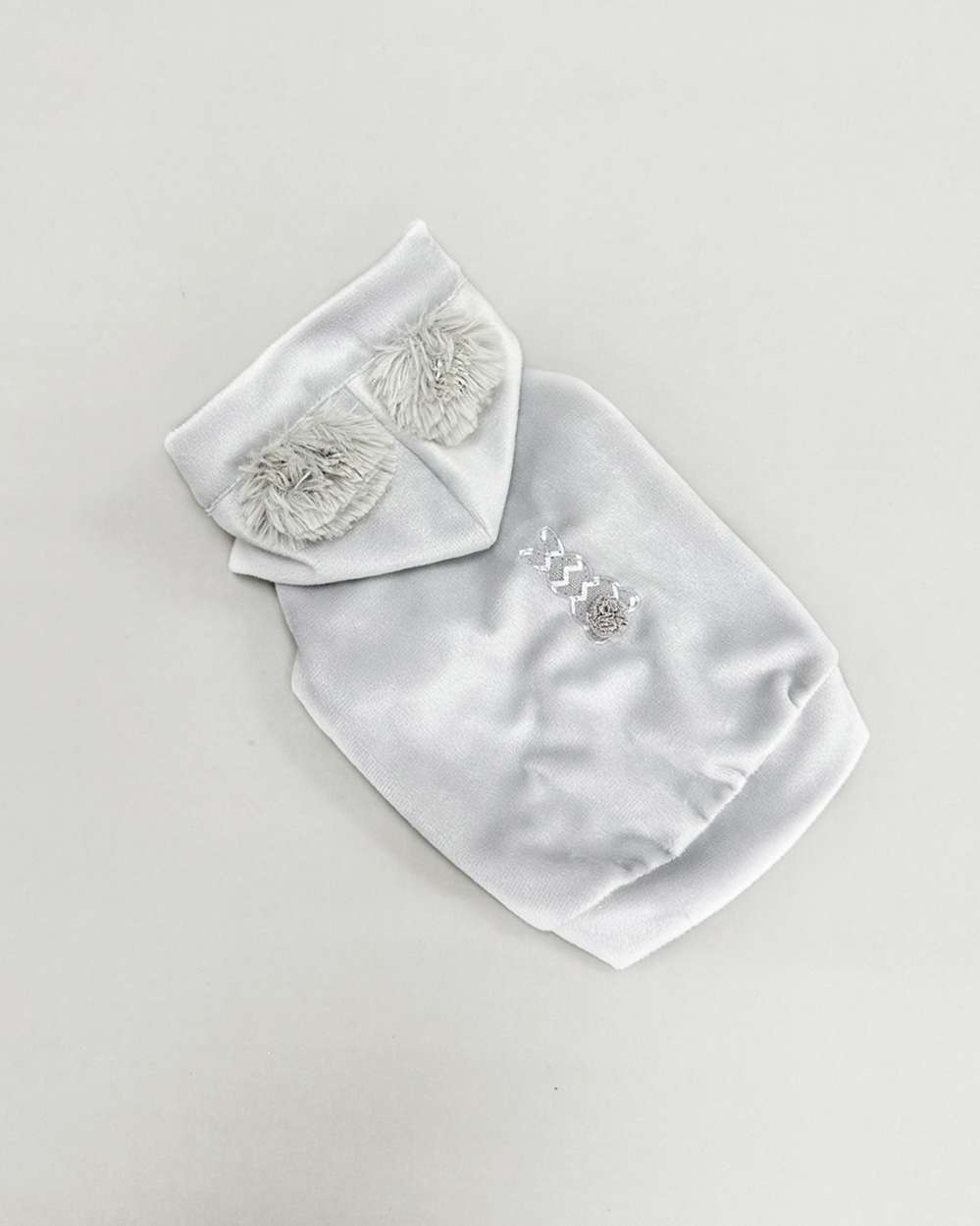 Толстовка для собаки велюровая Puffy Тедди серая