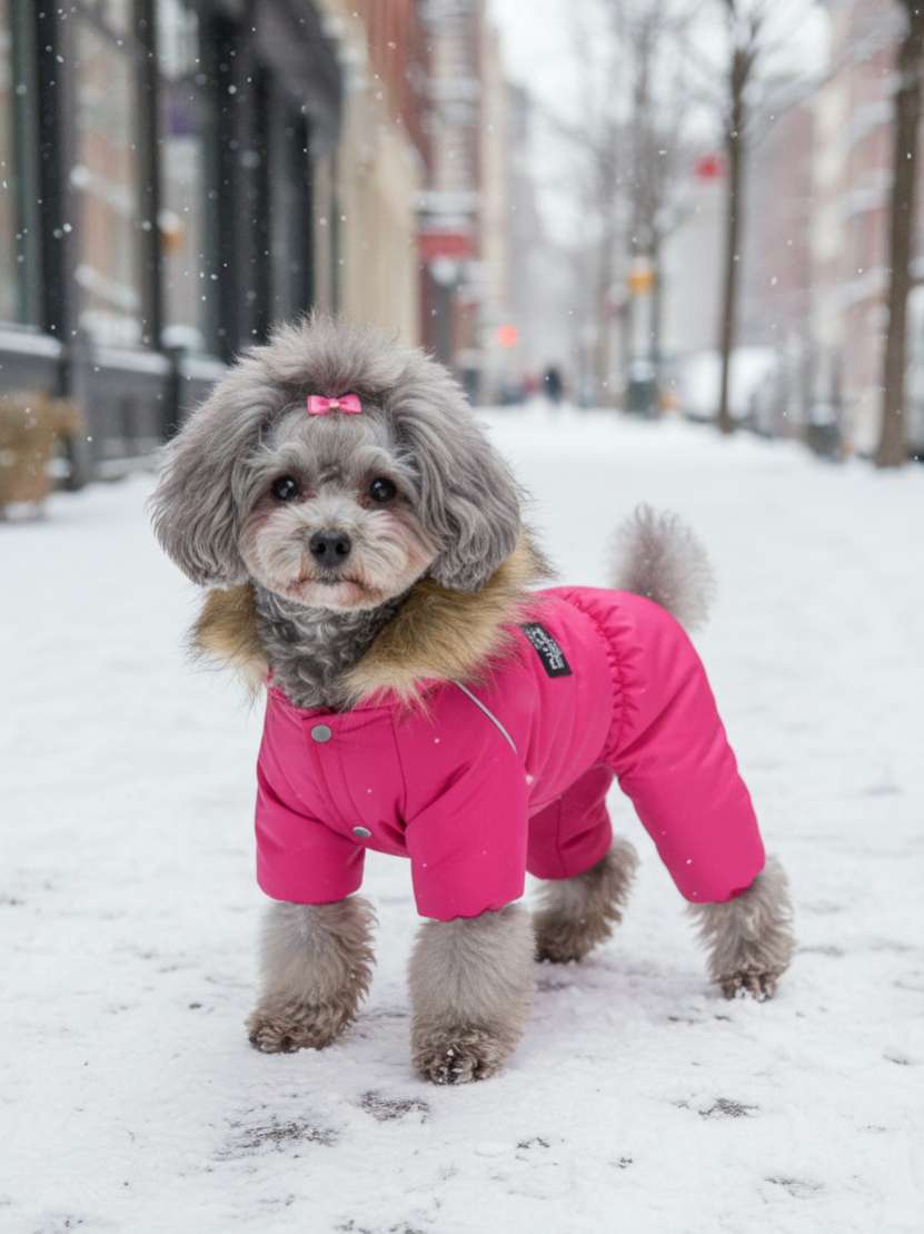 Комбинезон Puffy Аляска на шёлке малина