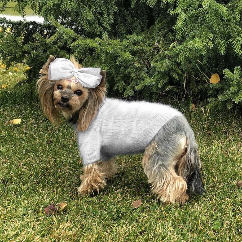 Вязаный свитер для обак Puffy Пух норки Серый 