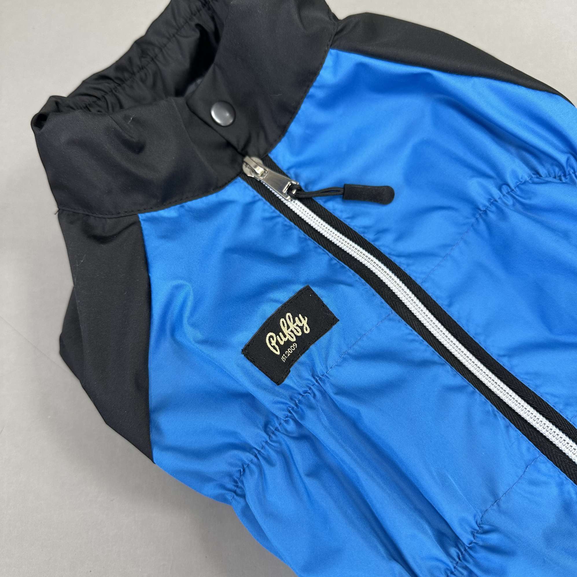 Дождевик для таксы и корги Puffy Лайм Синий