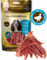 Деревенские лакомства для собак Утиная соломка нежная