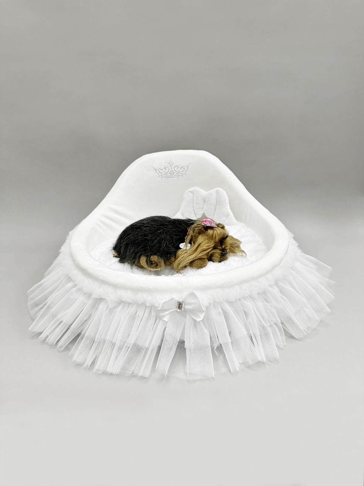 [Лежак] Лежанка для собак со спинкой Puffy Снежинка