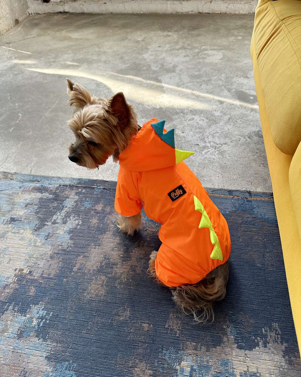 Дождевик для собаки утепленный Puffy Дино