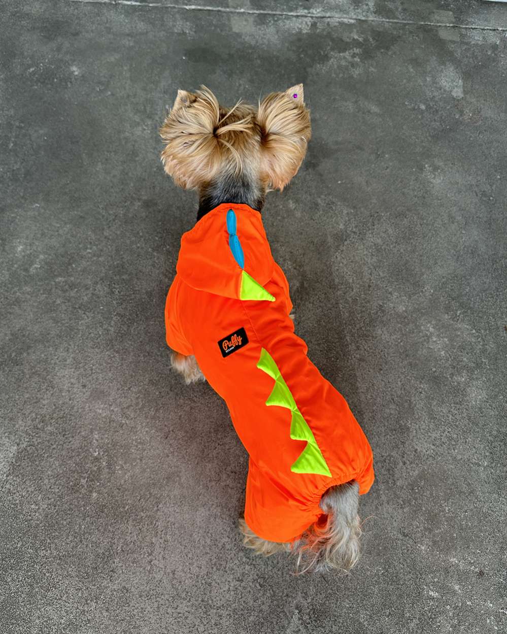 Дождевик для собаки утепленный Puffy Дино