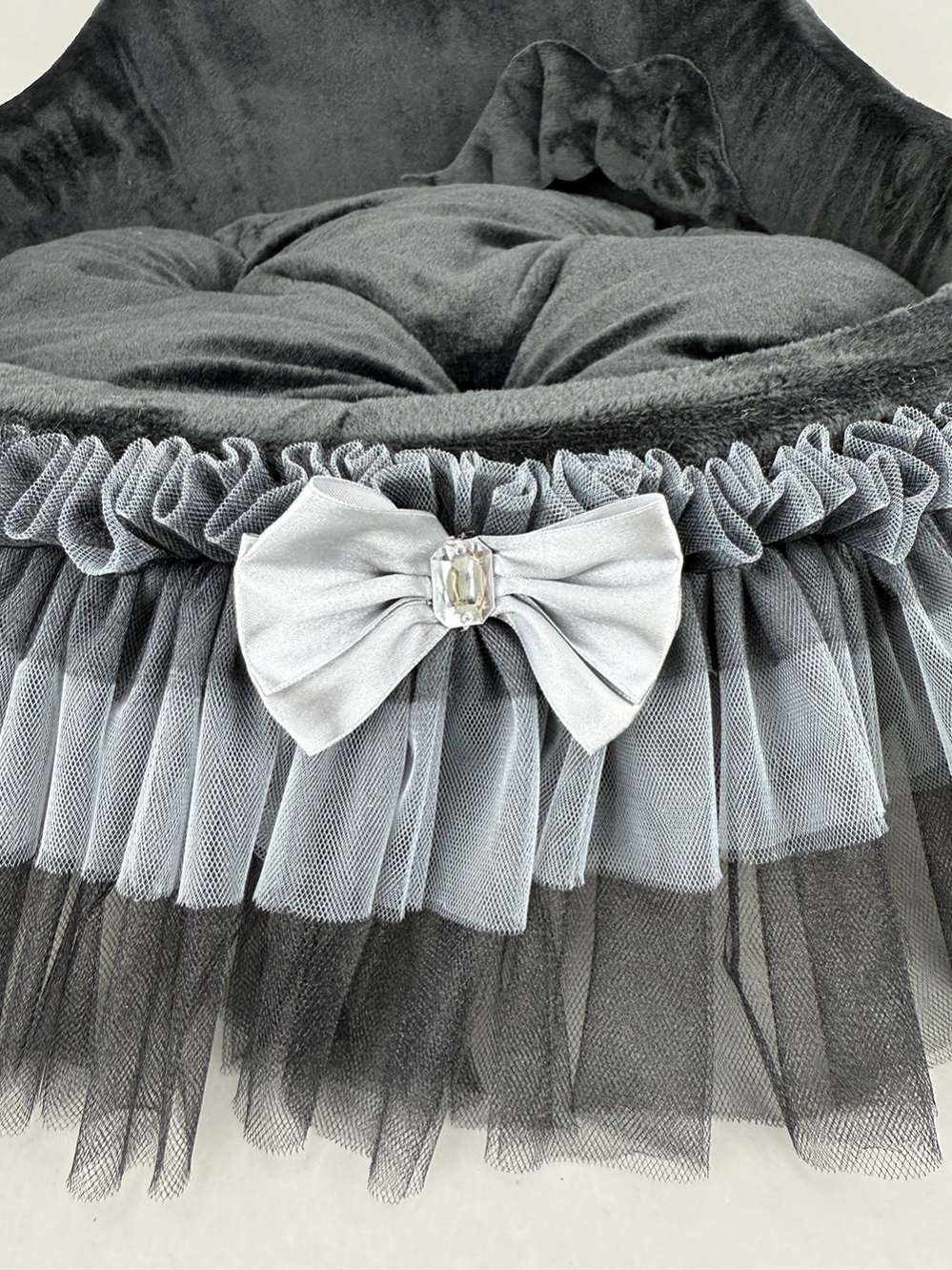 Круглый лежак со спинкой Puffy Блэк