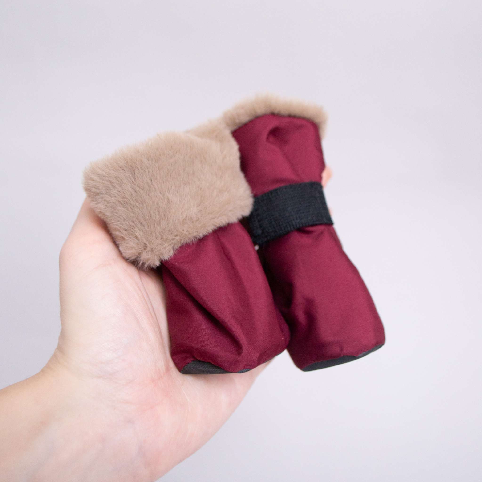 Зимняя обувь для собак Подтяжки Бургунди
