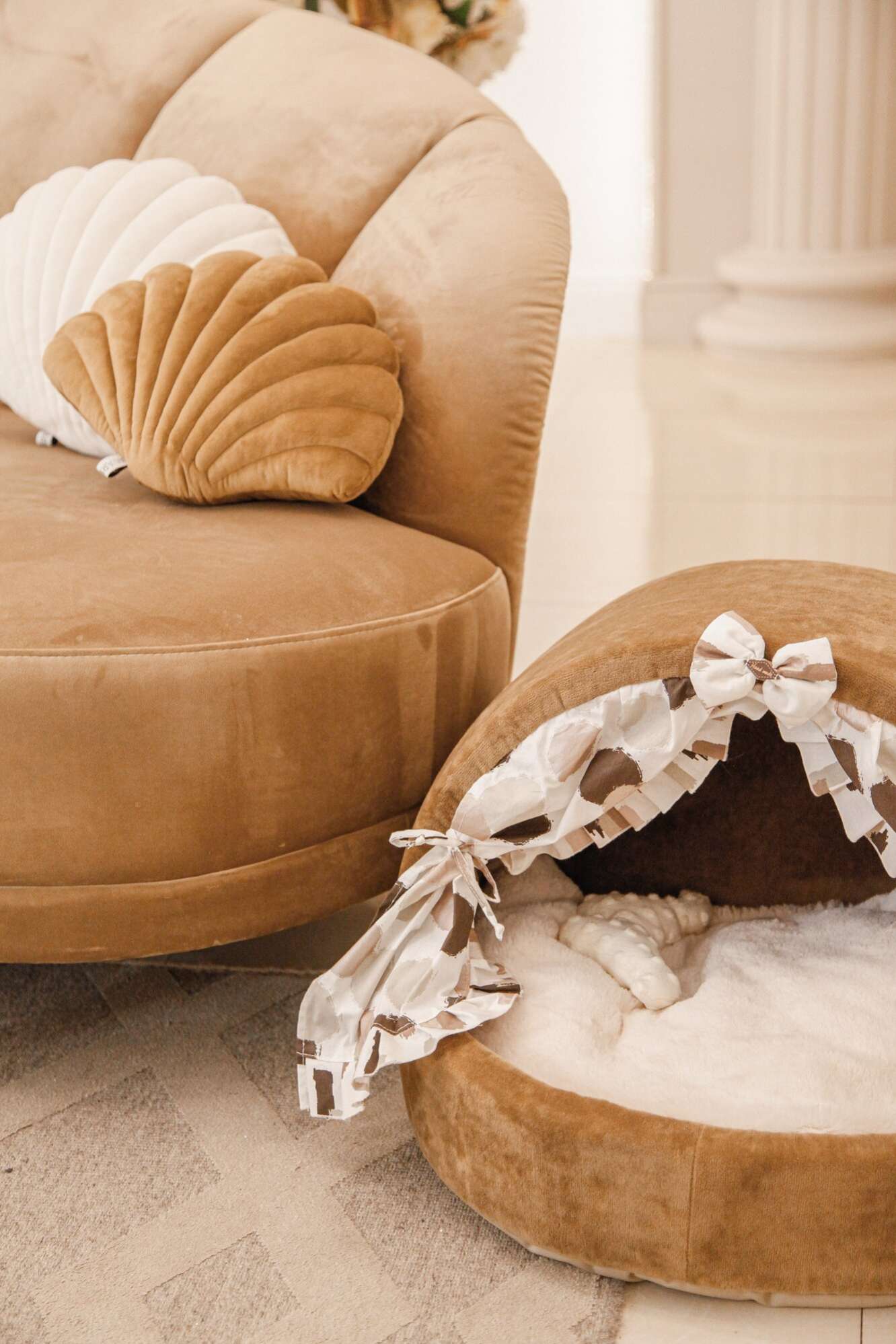 Домик для собаки со шторками Puffy Берёзка