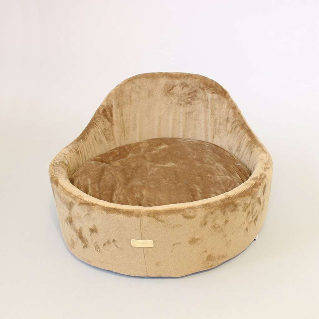 [Лежак] Лежанка для собак со спинкой Puffy Шокко