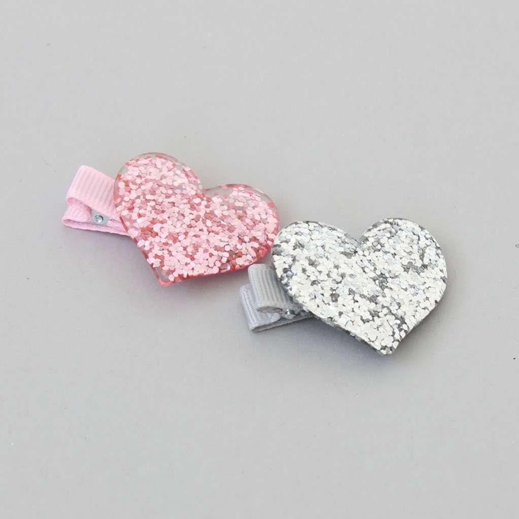 Заколка для собак Крокодильчик Сердце блестки