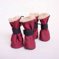 Зимняя обувь для собак Подтяжки Бургунди