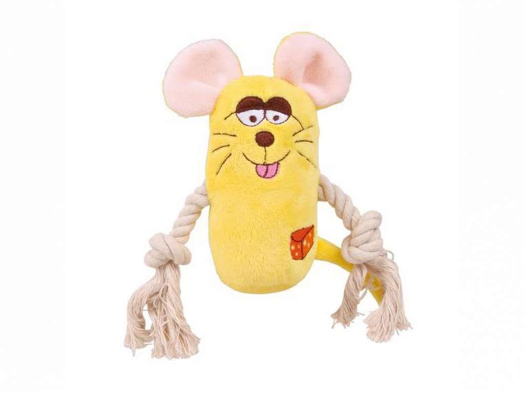 Плюшевая игрушка для собак с канатом Весёлые друзья