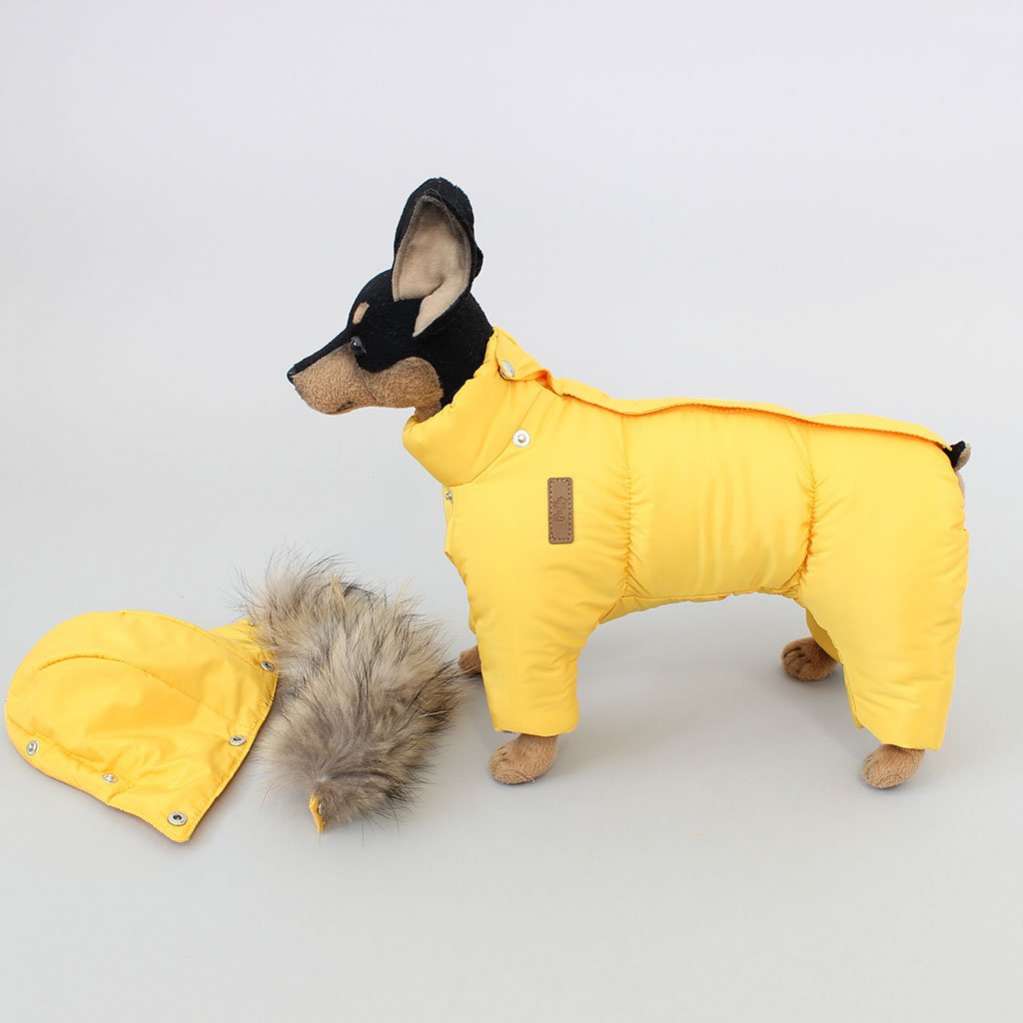 Зимний комбинезон для собак Северное сияние Лимон