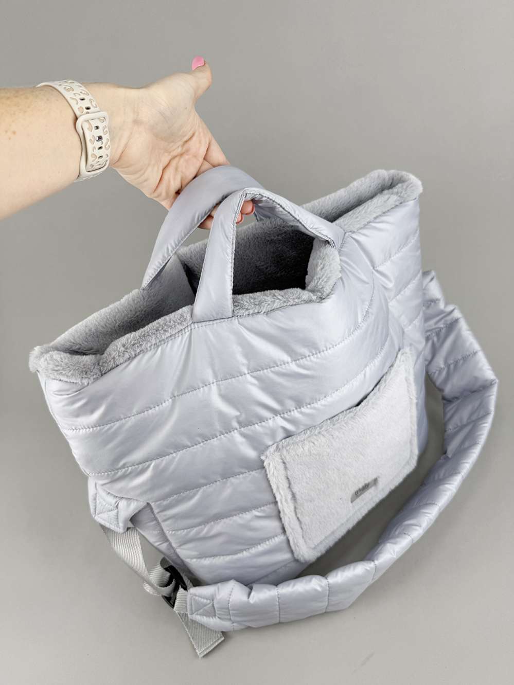 Сумка-мешок для собак Puffy Уют с регулятором серая