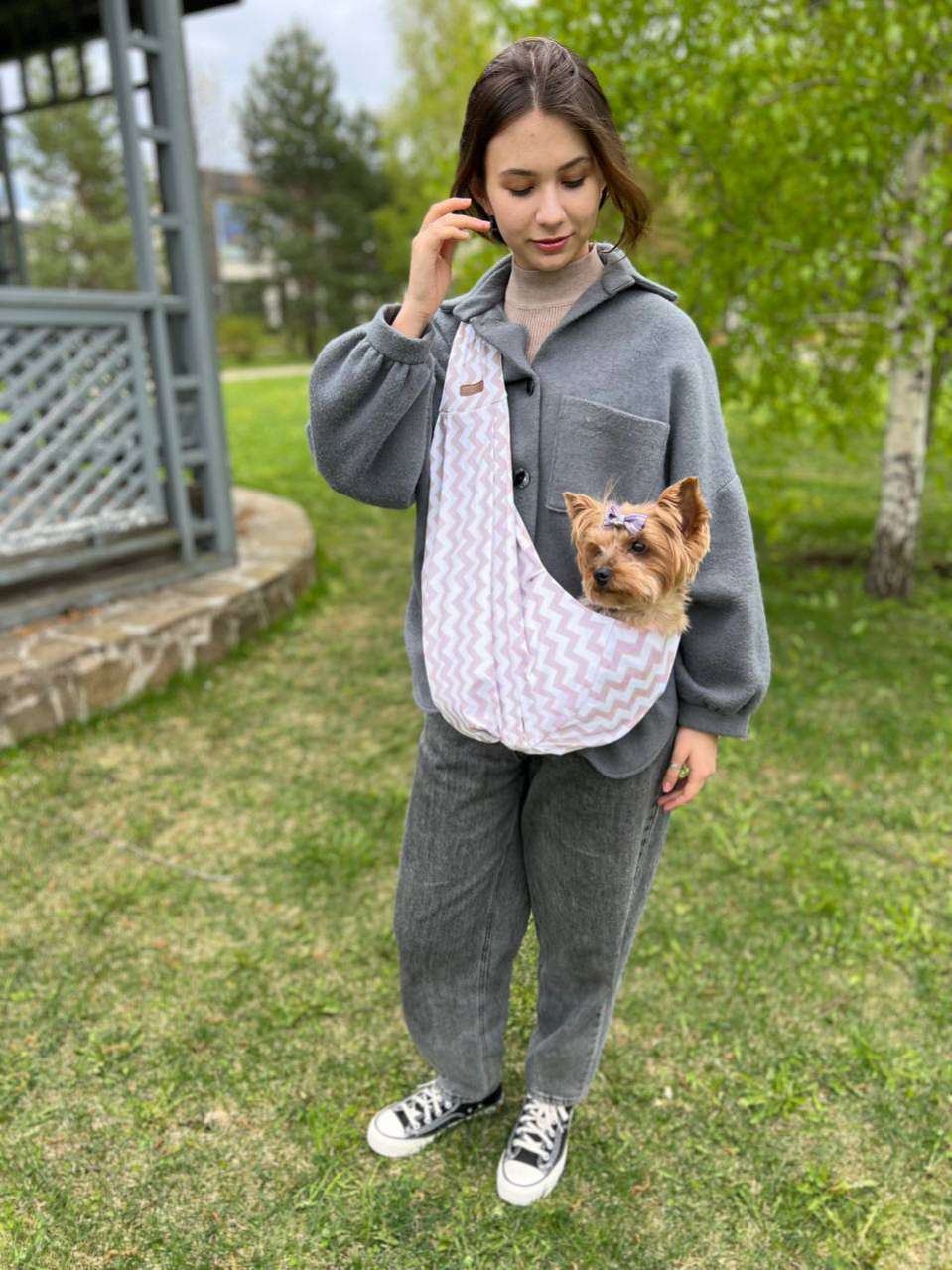 Гамак для собак летний Puffy Пудра Зигзаг